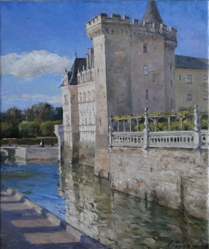 Painting by Azat Galimov  The walls of the castle of Villandry.  
