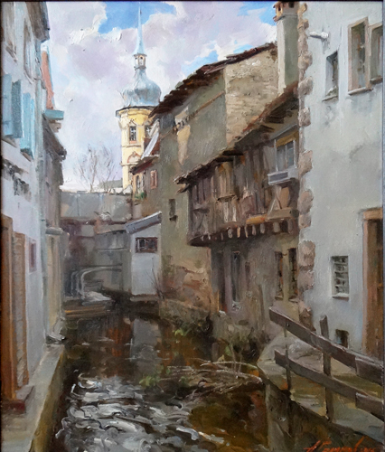 Painting by Azat Galimov   Little Venice, Kolmar.  