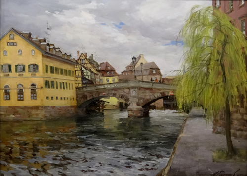 Painting by Azat Galimov   Spring in Strasbourg.  