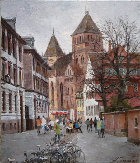Painting by Azat Galimov   Before the rain. Strasbourg.   