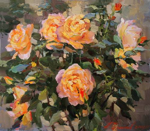 Painting Azat Galimov.Tea Roses.