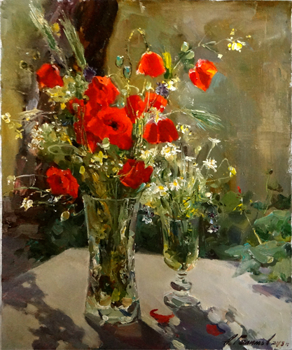 Painting Azat Galimov.Wildflowers.