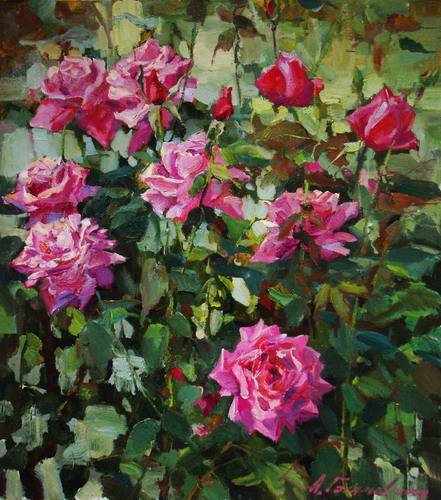 Painting Azat Galimov.Autumn roses.