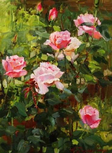 Painting Azat Galimov.Rose Garden.