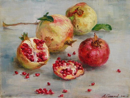 Painting Azat Galimov.Pomegranates .