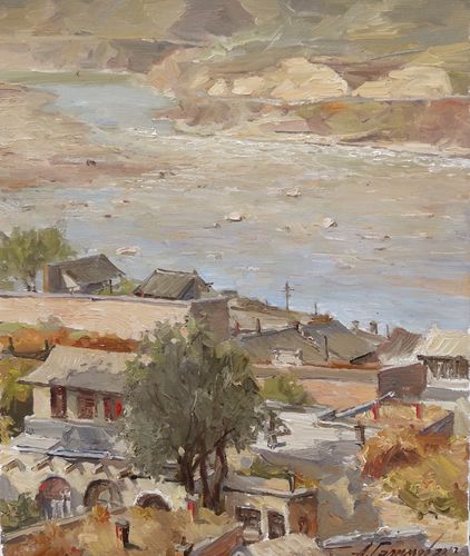 Painting Azat Galimov, written in China. Chico village.