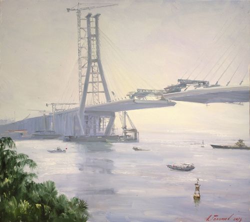 Painting Azat Galimov, written in China.Hainan Island, Yangpu