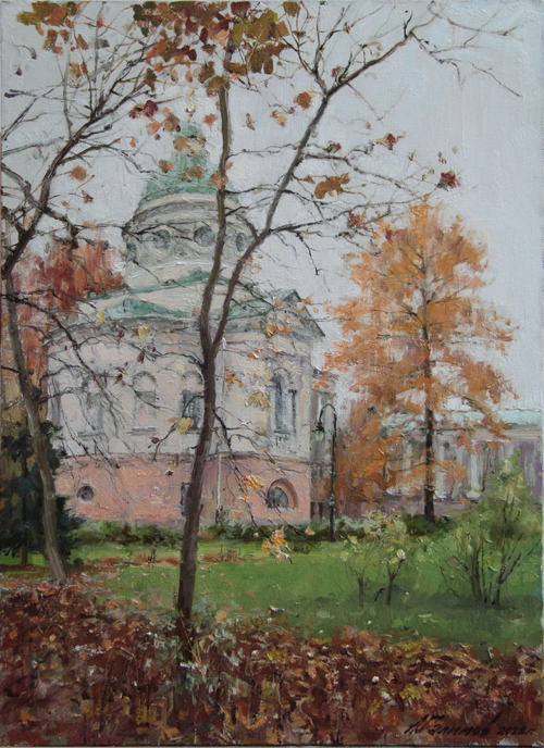 Painting by Azat Galimov for sale. Quiet sadness. Autumn in Arkhangelskoye