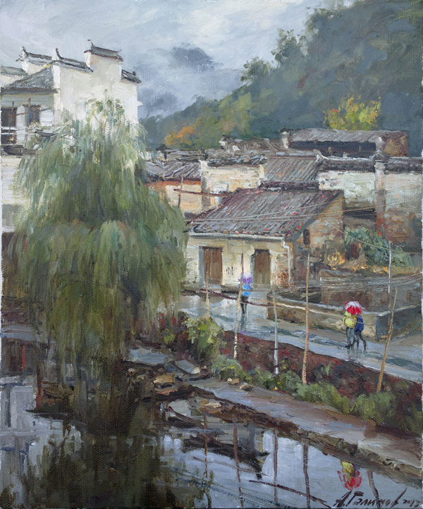 Painting Azat Galimov. Landscapes China. 