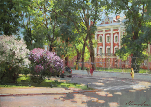 Paintings by Azat Galimov.Under the blessed shade. Vasilievsky Island. 