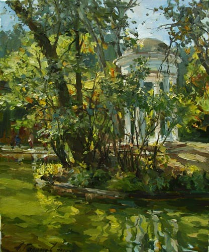 Painting by Azat Galimov  Rotunda in the Sea Garden. Varna.