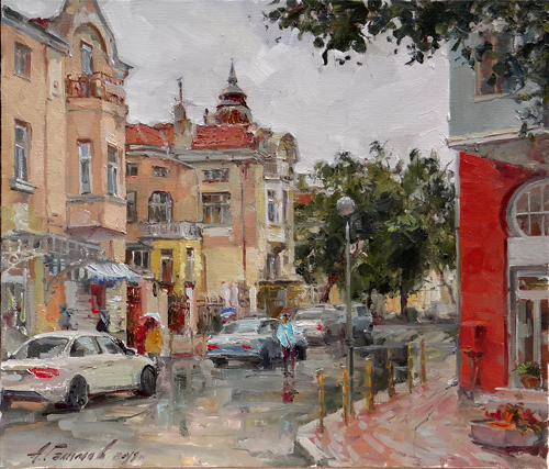 Painting Azat Galimov   On Dragoman Street, Varna.
