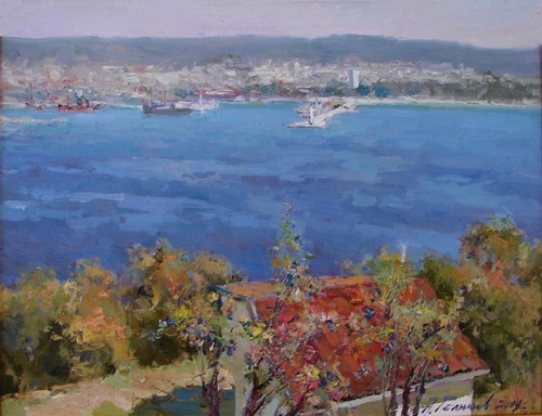 Painting by Azat Galimov Panorama Varna.