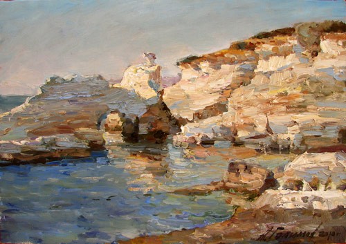 Painting Azat Galimov. Evening on the shores of Coral Bay.