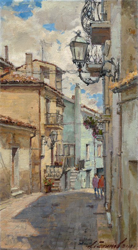 Paintings Azat Galimov.San Martino d'Agri Street.