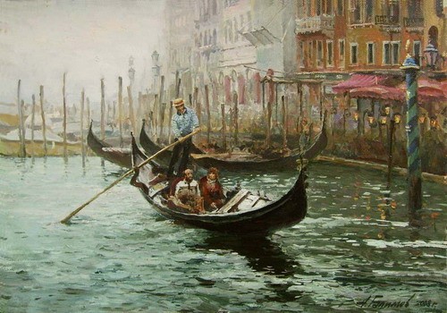 Painting Azat Galimov. Venice. Grand Canal.