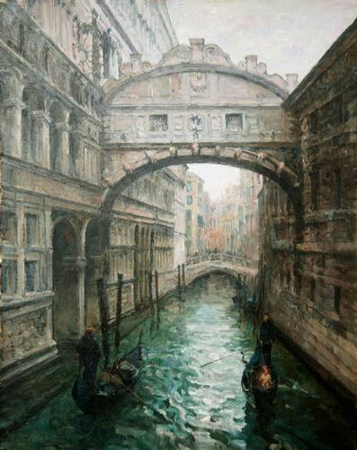Painting Azat Galimov. Venice. Bridge of Sighs.  Ponte dei Sospiri..