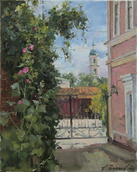 Painting by Azat Galimov. Mallows. Courtyards of Elabuga