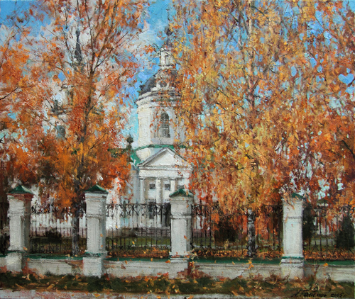 Painting by artist Azat Galimov Golden Boldino