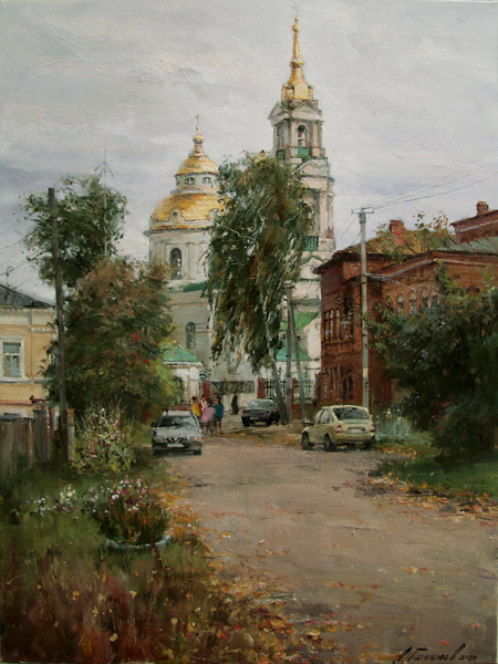 Painting by Azat Galimov.Elabuga. On Bolshaya Pokrovskaya Street.