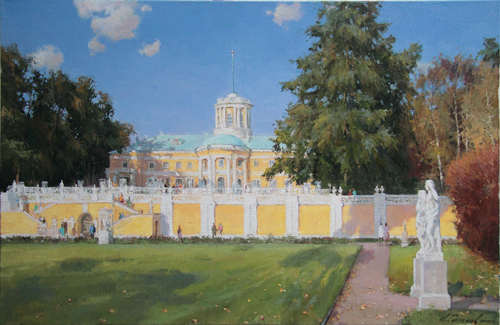 Painting by the artist Azat Galimov. Large stalls. Yusupov Palace, Arkhangelskoye. 