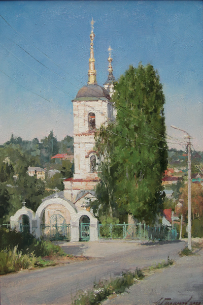 Painting by Azat Galimov . Vvedenskaya Church. Yeletsky stories series.