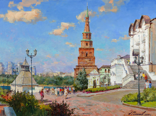 Картина Азата Галимова. Башня Сююмбике. Казанский Кремль.