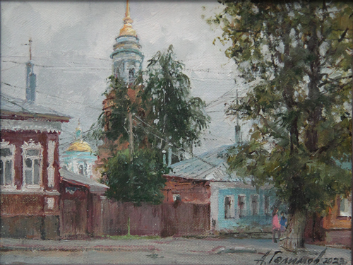 Painting by Azat Galimov . Russian province. Yeletsky stories series.