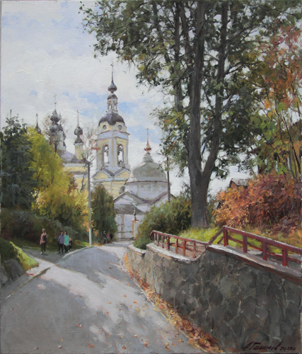 Painting by artist Azat Galimov on the theme of the city of Plyos