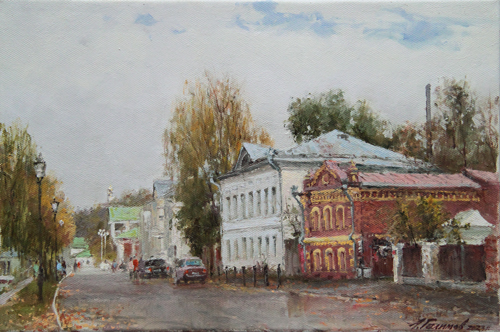 Painting by artist Azat Galimov on the theme of the city of Plyos