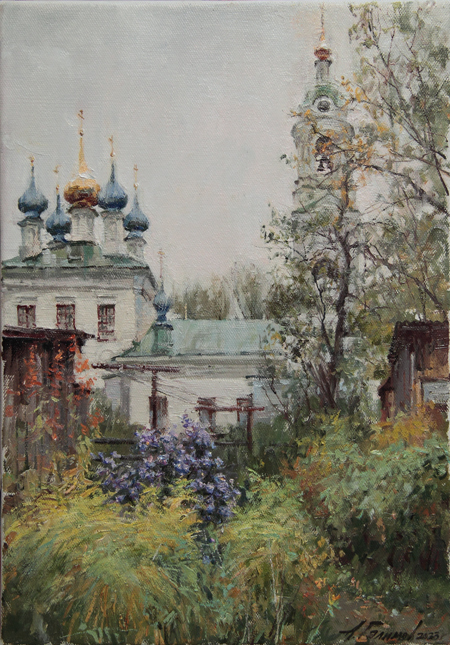 Painting by artist Azat Galimov on the theme of the city of Plyos