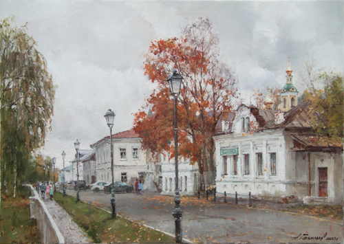 Painting by artist Azat Galimov on the theme of the city of Plyos