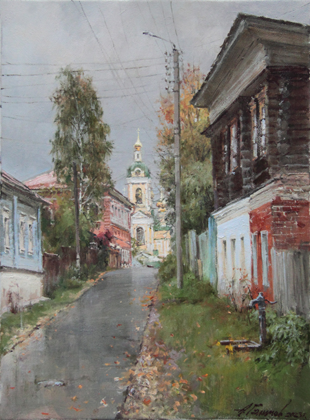 Painting by artist Azat Galimov on the theme of the city of Plyos