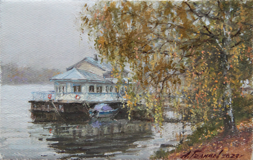 Painting by artist Azat Galimov on the theme of the city of Plyos