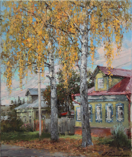 Painting by artist Azat Galimov on the theme of the city of Plyos