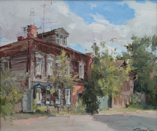 Painting by Azat Galimov. Summer day. Old Kazan.