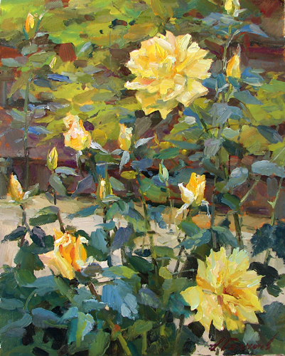 Painting Azat Galimov. Evening roses. 