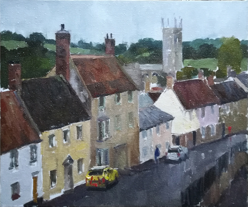 Painting by Azat Galimov. Artwork  Purely English weather, Bruton.  