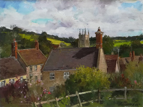 Painting by Azat Galimov. Artwork Rooftops of Bruton.