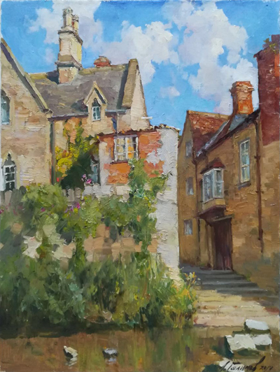 Painting by Azat Galimov. Artwork On Lower Backway, Bruton.