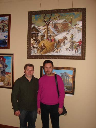 Photo. Azat Galimov and Vasily Shevchuk in exhibition halls.
