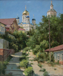 Sale of paintings by Azat Galimov. City of Vladivostok.