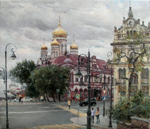 Sale of paintings by Azat Galimov. City of Vladivostok.