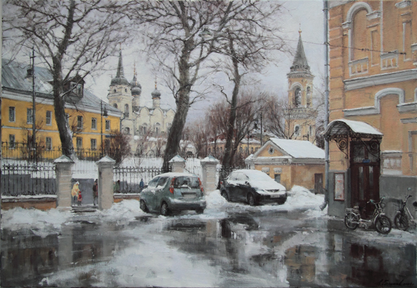 Artworks by Azat Galimov for sale, Moscow thaw. Starosadsky Lane
