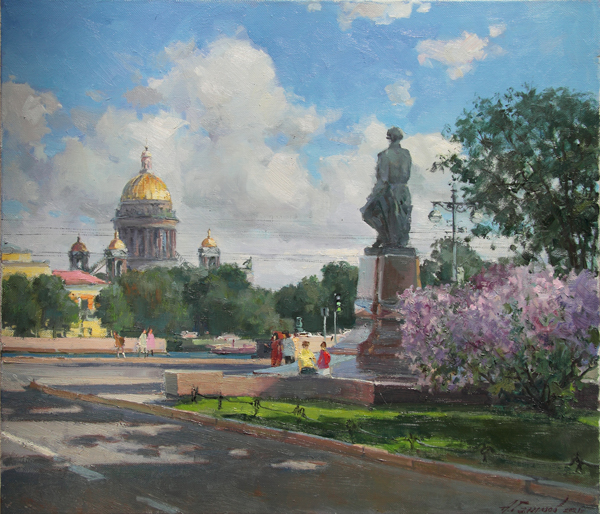 Painting by Azat Galimov on the theme of St. Petersburg for sale.