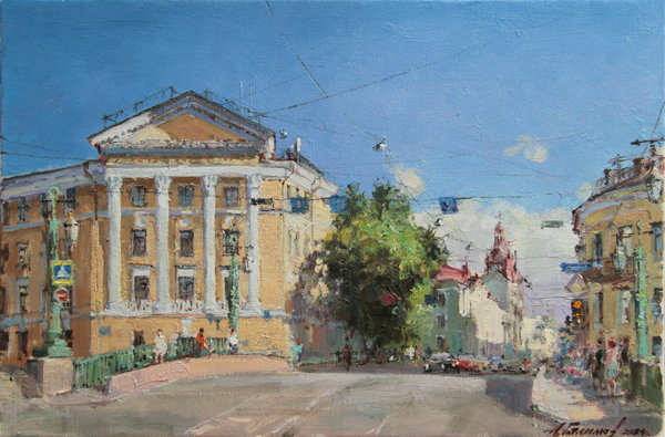 Painting by Azat Galimov on the theme of St. Petersburg for sale.