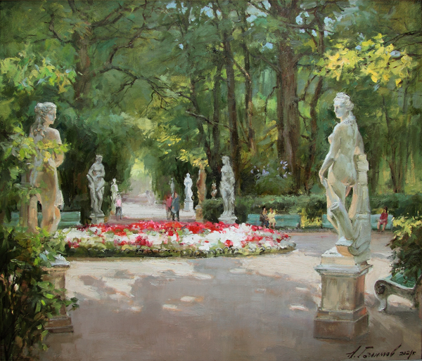 Sale of paintings by artist Azat Galimov. Summer Garden of Bygone Days.