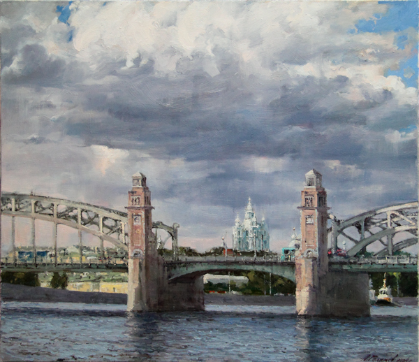 Sale of paintings by artist Azat Galimov. The Flying Dutchman. Mytnenskaya Embankment, St. Petersburg