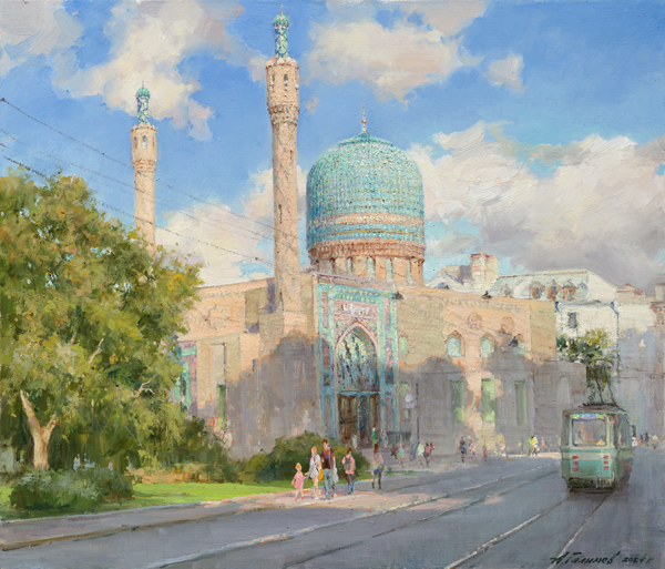 Sale of paintings by artist Azat Galimov. Northern Mosque, St. Petersburg