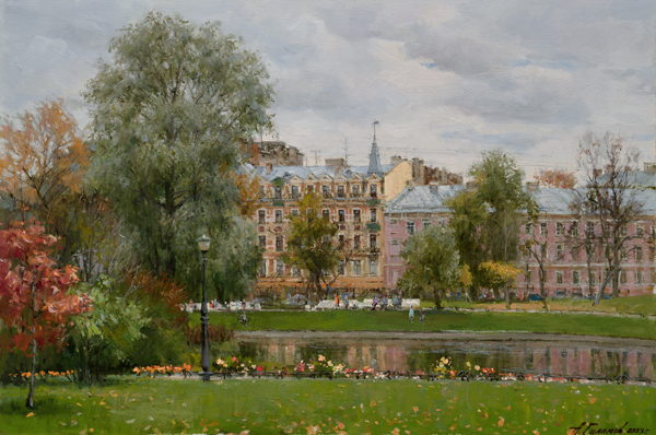 Painting by Azat Galimov for sale. In the Yusupov Garden